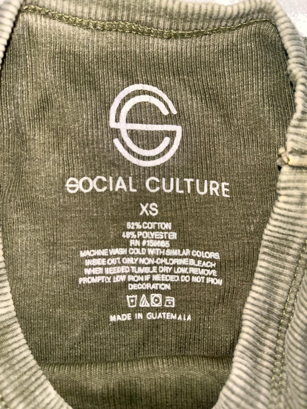 Social culture Sunshine Graphic Olive Green cropped baby Tee - Picture 3 of 3